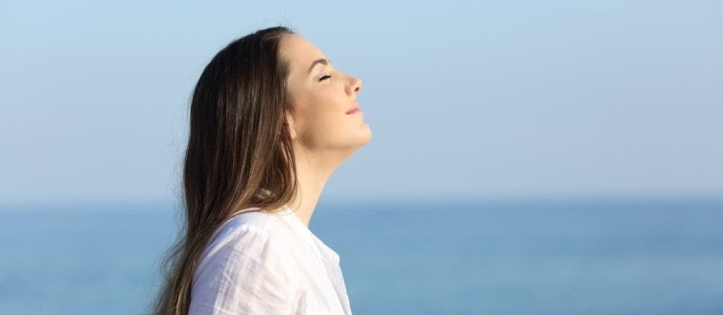  A girl happy and relieved after a breakup.
