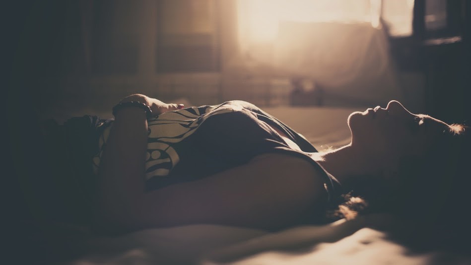 A girl grieving
